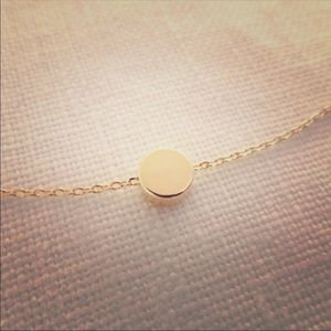 Minimalist Simple Dot Pendant Necklace - Gold